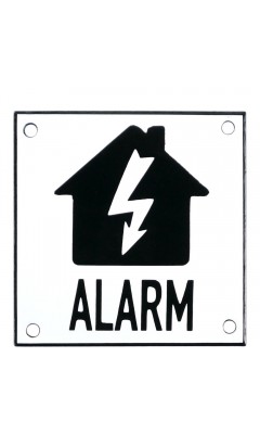 Emaljskylt ALARM flash vit - svart 10 x 10 cm modell 35-4 Emaljskylt ALARM flash vit - svart 10 x 10 cm modell 35-4