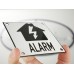Emaljskylt ALARM flash vit - svart 10 x 10 cm modell 35-4