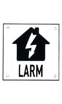Emaljskylt LARM blixt vit - svart 10 x 10 cm modell 35-4 Emaljskylt LARM blixt vit - svart 10 x 10 cm modell 35-4