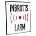 Emaljskylt INBROTTS LARM vit - svart 10 x 10 cm modell 35-4