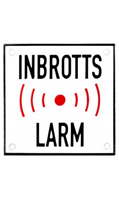 Emaljskylt INBROTTS LARM vit - svart 10 x 10 cm modell 35-4 Emaljskylt INBROTTS LARM vit - svart 10 x 10 cm modell 35-4