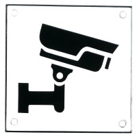 Emaljskylt CCTV vit - svart 10 x 10 cm modell 35-4