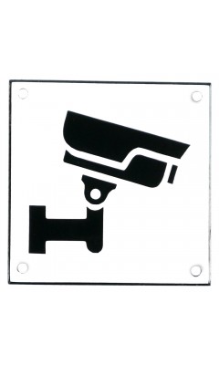Emaljskylt CCTV vit - svart 10 x 10 cm modell 35-4 Emaljskylt CCTV vit - svart 10 x 10 cm modell 35-4