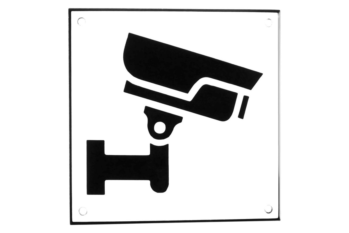 Emaljskylt CCTV Large vit - svart 15 x 15 cm modell 35-4 Emaljskylt CCTV Large vit - svart 15 x 15 cm modell 35-4