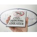 Emaljskylt CYKEL-PARKERING FÖRBJUDEN vit - svart 12 x 20 cm modell 35-4