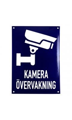 Emaljskylt KAMERA ÖVERVAKNING Large blå - vit 20 x 28 cm modell 34-4 Emaljskylt KAMERA ÖVERVAKNING Large blå - vit 20 x 28 cm modell 34-4