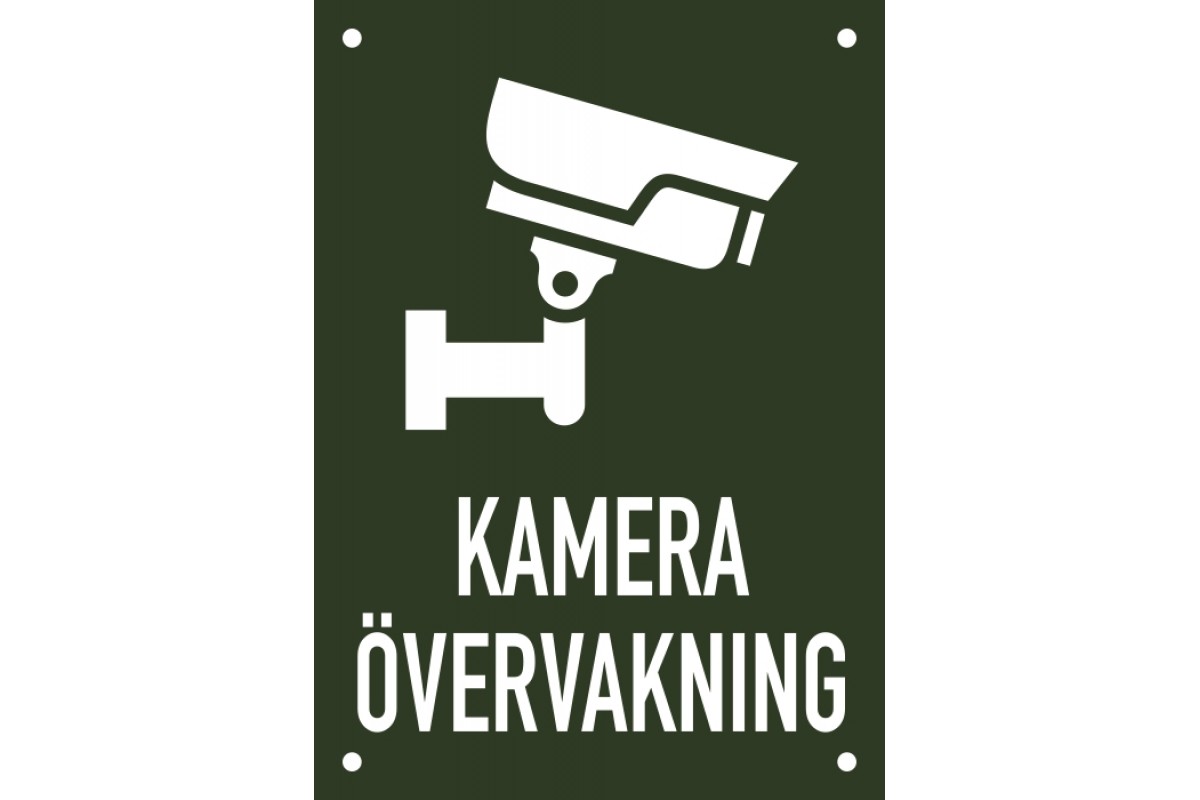 Emaljskylt KAMERA ÖVERVAKNING grön - vit 15 x 21 cm modell 50-4 Emaljskylt KAMERA ÖVERVAKNING grön - vit 15 x 21 cm modell 50-4