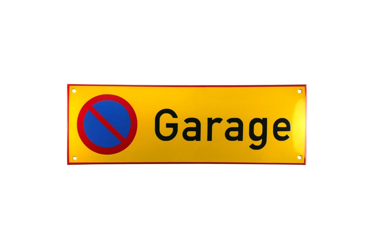 Emaljskylt Garage gul - svart 36 x 12 cm modell 31-4 Emaljskylt Garage gul - svart 36 x 12 cm modell 31-4