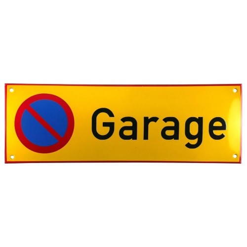 Emaljskylt Garage gul - svart 36 x 12 cm modell 31-4