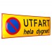 Emaljskylt UTFART hela dygnet gul - svart 36 x 12 cm modell 31-4 Emaljskylt UTFART hela dygnet gul - svart 36 x 12 cm modell 31-4