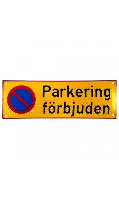 Emaljskylt Parkering förbjuden gul - svart 36 x 12 cm modell 31-4 Emaljskylt Parkering förbjuden gul - svart 36 x 12 cm modell 31-4