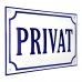 Emaljskylt PRIVAT vit - blå 20 x 12 cm modell 36-4 Emaljskylt PRIVAT vit - blå 20 x 12 cm modell 36-4