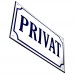 Emaljskylt PRIVAT vit - blå 20 x 12 cm modell 36-4 Emaljskylt PRIVAT vit - blå 20 x 12 cm modell 36-4