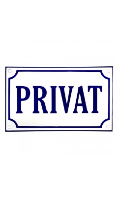 Emaljskylt PRIVAT vit - blå 20 x 12 cm modell 36-4 Emaljskylt PRIVAT vit - blå 20 x 12 cm modell 36-4