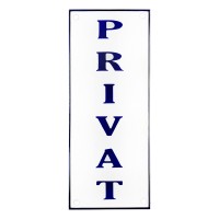 Emaljskylt PRIVAT vit - blå 8 x 20 cm modell 37-4 Emaljskylt PRIVAT vit - blå 8 x 20 cm modell 37-4