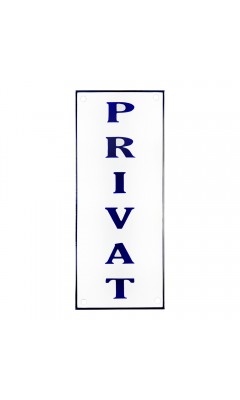 Emaljskylt PRIVAT vit - blå 8 x 20 cm modell 37-4 Emaljskylt PRIVAT vit - blå 8 x 20 cm modell 37-4