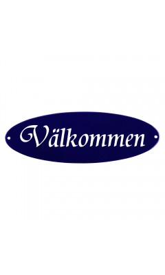 Emaljskylt Välkommen blå - vit 21 x 7 cm modell 32-4 Emaljskylt Välkommen blå - vit 21 x 7 cm modell 32-4