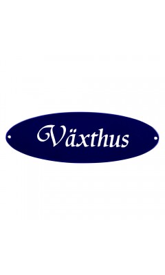 Emaljskylt Växthus blå - vit 21 x 7 cm modell 32-4 Emaljskylt Växthus blå - vit 21 x 7 cm modell 32-4