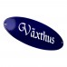Emaljskylt Växthus blå - vit 21 x 7 cm modell 32-4