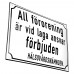 Emaljskylt All förorening är vid laga ansvar förbjuden. HÄLSOVÅRDSNÄMNDEN vit - svart 28 x 20 cm modell 39-4 Emaljskylt All förorening är vid laga ansvar förbjuden. HÄLSOVÅRDSNÄMNDEN vit - svart 28 x 20 cm modell 39-4