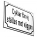 Emaljskylt Cyklar får ej ställas mot väggen vit - svart 20 x 12 cm modell 39-4 Emaljskylt Cyklar får ej ställas mot väggen vit - svart 20 x 12 cm modell 39-4