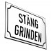Emaljskylt STÄNG GRINDEN vit - svart 20 x 12 cm modell 39-4 Emaljskylt STÄNG GRINDEN vit - svart 20 x 12 cm modell 39-4