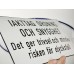 Emaljskylt IAKTAG ORDNING OCH SNYGGHET vit - svart 36 x 20 cm modell 20-4