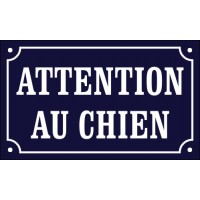 Emaljskylt ATTENTION AU CHIEN blå - vit 20 x 12 cm modell 11-4 Emaljskylt ATTENTION AU CHIEN blå - vit 20 x 12 cm modell 11-4