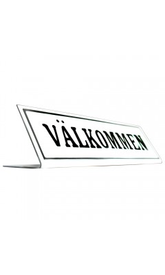 Emaljskylt VÄLKOMMEN vit - svart 20 x 6 cm modell 46-4 Emaljskylt VÄLKOMMEN vit - svart 20 x 6 cm modell 46-4